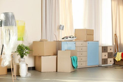 Removal van and moving boxes in Southborough