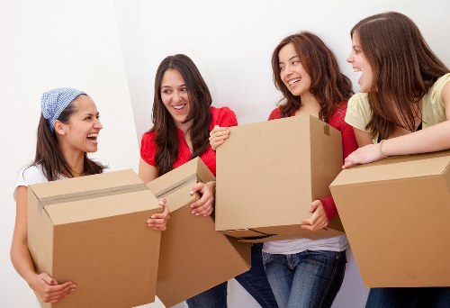 Unloading boxes into a new Southborough flat after the move